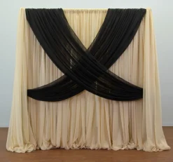 Premium Criss-Cross Curtain 1 Panel Backdrop - Height: 8-20ft