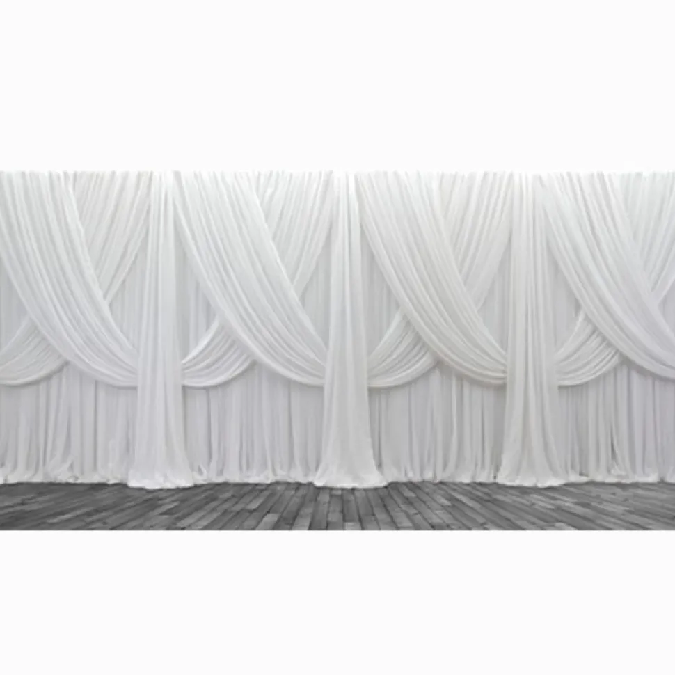 Premium Criss-Cross Curtain 4 Panel Backdrop - Height: 7-12ft