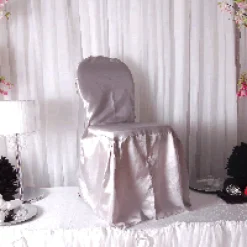 Premium Taffeta (Chameleon) Fabric Chair Cover By Eastern Mills in Silver - Universal Fit!