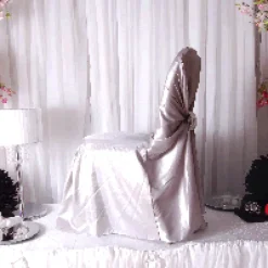 Premium Taffeta (Chameleon) Fabric Chair Cover By Eastern Mills in Silver - Universal Fit!