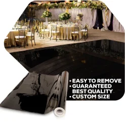 Premium Vinyl Dance Floor or Runner Wrap Custom Size - Gloss Black