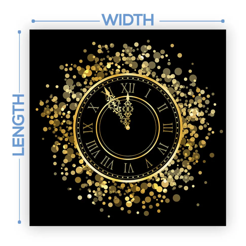 Premium Vinyl Dance Floor Wrap Custom Size - New Year's Day Strike Of The Clock