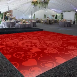 Premium Vinyl Dance Floor Wrap Custom Size - Valentines Day Falling Inn