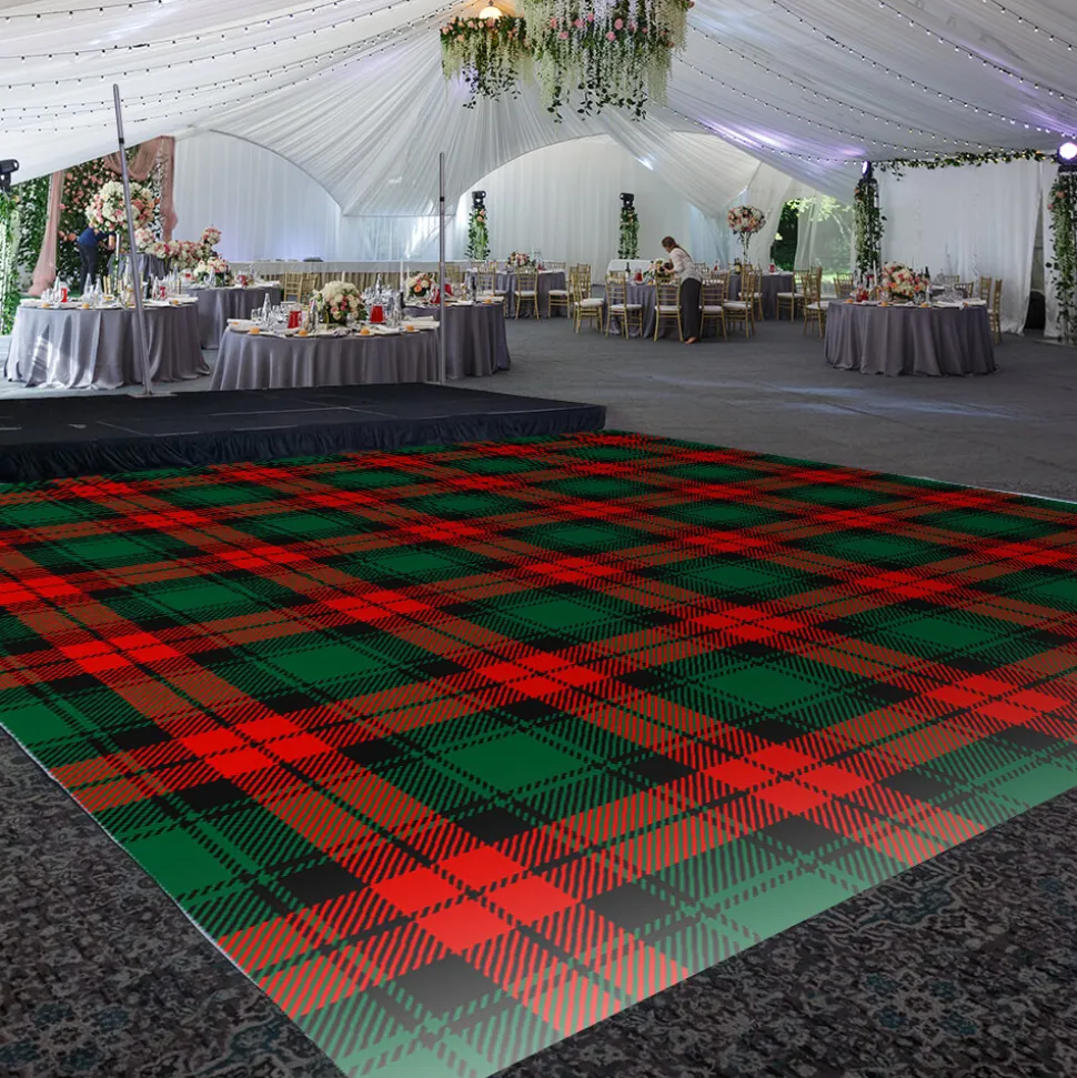 Premium Vinyl Dance Floor Wrap Custom Size - Christmas Day Saint Nicks Plaid