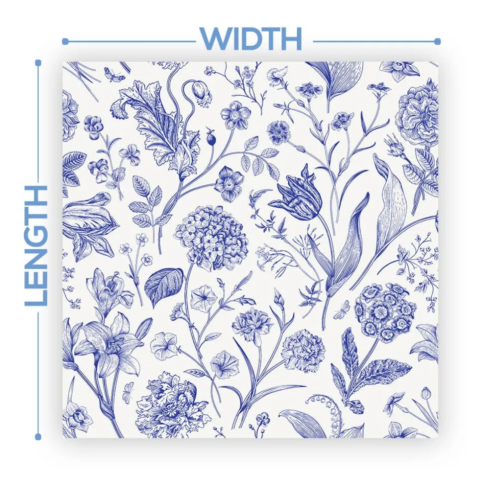 Premium Vinyl Dance Floor Wrap Custom Size - Classical Blue Bliss
