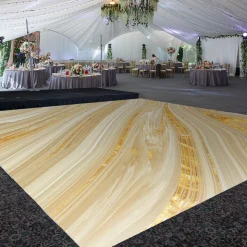 Premium Vinyl Dance Floor Wrap Custom Size - Classical Gold Marbella