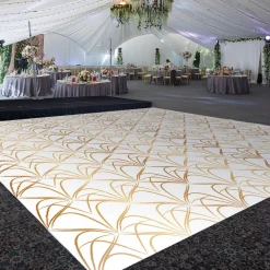 Premium Vinyl Dance Floor Wrap Custom Size - Geometric Dorado