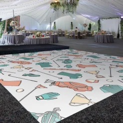 Premium Vinyl Dance Floor Wrap Custom Size - Boys Birthday The Golfer