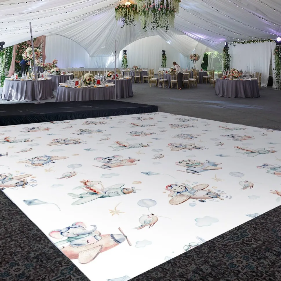 Premium Vinyl Dance Floor Wrap Custom Size - Boys Birthday Flying High