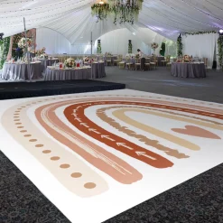 Premium Vinyl Dance Floor Wrap Custom Size - Children's Birthday Boho Mauve Rainbow