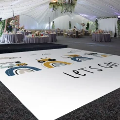 Premium Vinyl Dance Floor Wrap Custom Size - Children's Birthday Trucking Blues