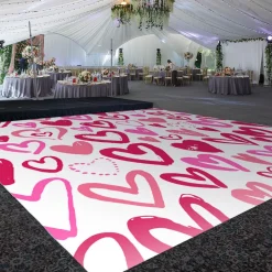 Premium Vinyl Dance Floor Wrap Custom Size - Valentines Day Rosa