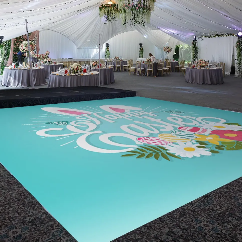 Premium Vinyl Dance Floor Wrap Custom Size - Easter Day Happy Easter