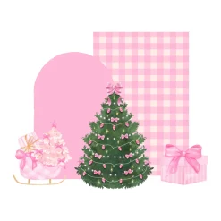 Pretty Pink Xmas Foam Core Backdrop Kit by PopScene™