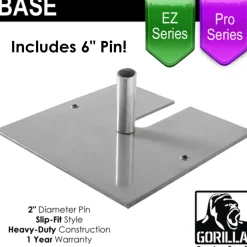 Pro/EZ Series - 15in x 15in Standard Duty 6" x 2" Base (Up to 8ft)