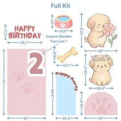 Puppy Part 2 Foam Core Birthday Backdrop Kit by PopScene™