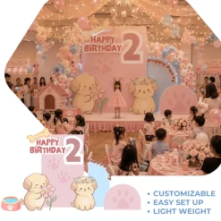 Puppy Part 2 Foam Core Birthday Backdrop Kit by PopScene™