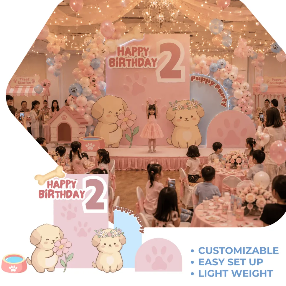 Puppy Part 2 Foam Core Birthday Backdrop Kit by PopScene™