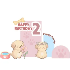 Puppy Part 2 Foam Core Birthday Backdrop Kit by PopScene™