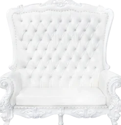 Queen Bride and Groom Throne Loveseat - White