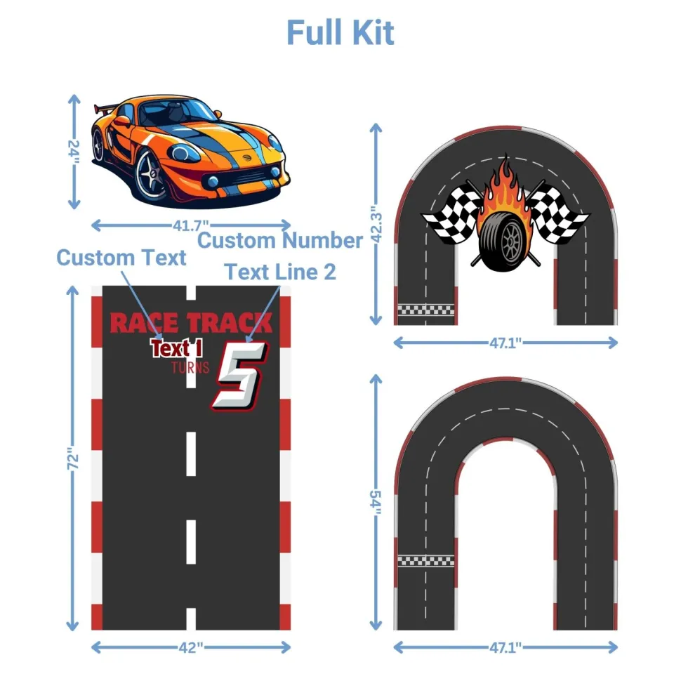Race Track Foam Core Birthday Backdrop Kit by PopScene™