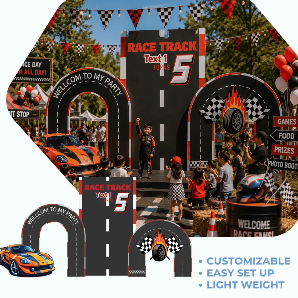 Race Track Foam Core Birthday Backdrop Kit by PopScene™
