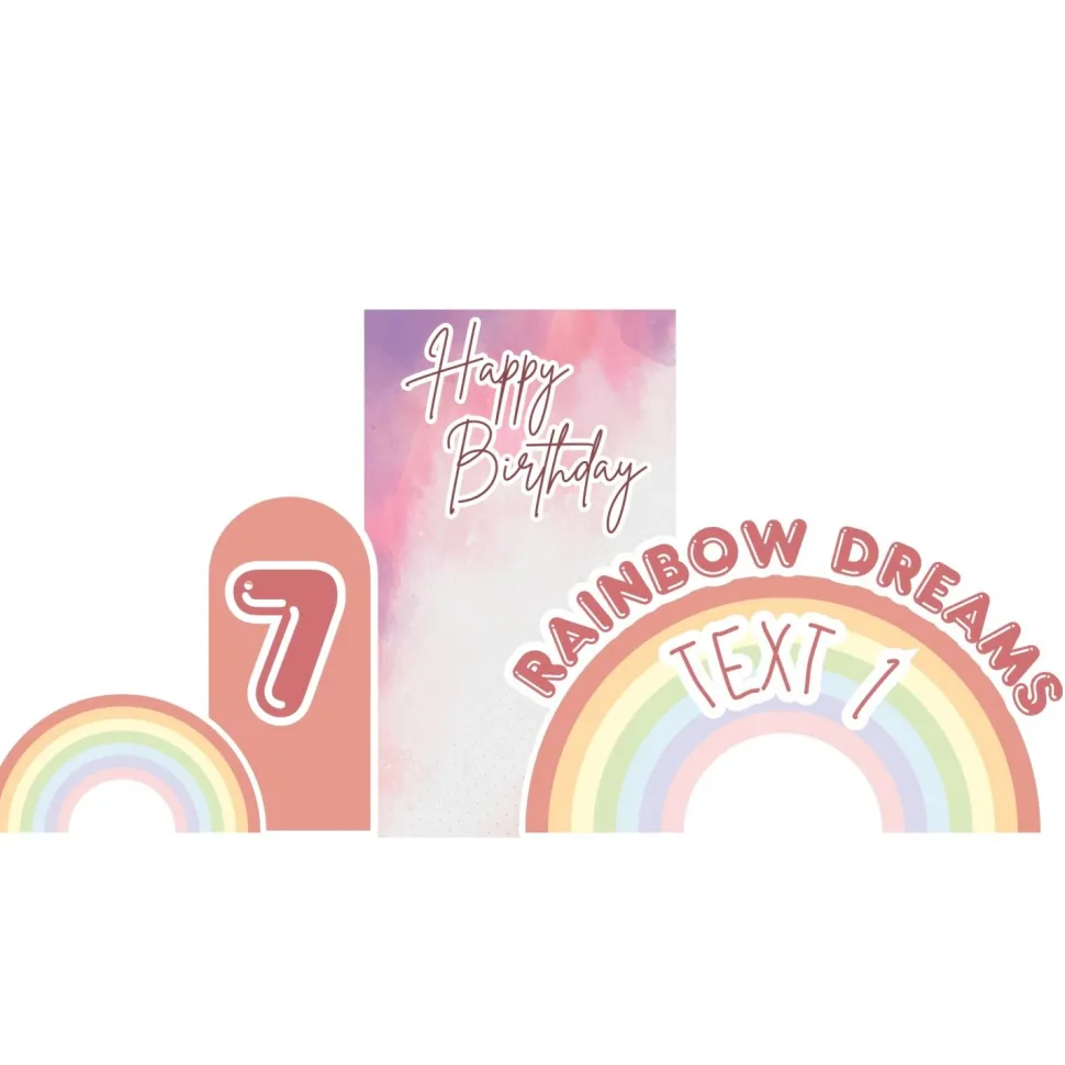 Rainbow Dreams Foam Core Birthday Backdrop Kit by PopScene™