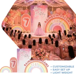 Rainbow Dreams Foam Core Birthday Backdrop Kit by PopScene™