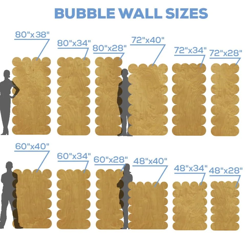 Rectangle Bubble Collapsing Chiara Wall Panel W/ Bulbs - Select Your Size!