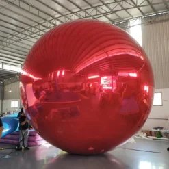 Red Giant Inflatable Mirror Ball Sphere – Maxorb™ Reflective Ceiling Event Decor – Commercial Installation Sizes