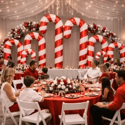 Red Giant Inflatable Mirror Candy Cane – Maxorb™ Reflective Holiday Event Decor – Commercial Installation Sizes