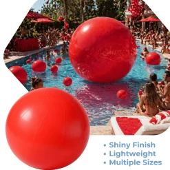 Red Giant Inflatable Modern Ball Sphere – Maxorb™ Event Decor – Commercial Installation Sizes