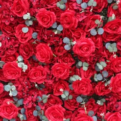 Red Rose Floral Wall - Curtain Style - Easy Install! Select Size