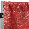 Red Sequin Backdrop Curtain w/ 4" Rod Pocket by Eastern Mills - 10ft Long x 4.5ft Wide