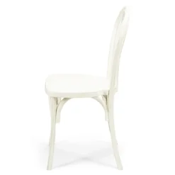 Resin Bentwood Chair - White with Black Grain