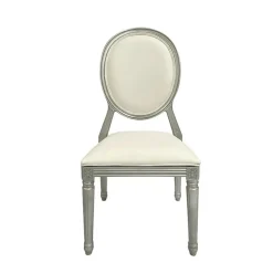 Resin Pop Louis Banquet Chair - Silver