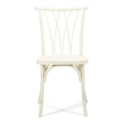 Resin Willow Stacking Chair - White with Black Grain