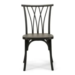 Resin Willow Stacking Chair - Black