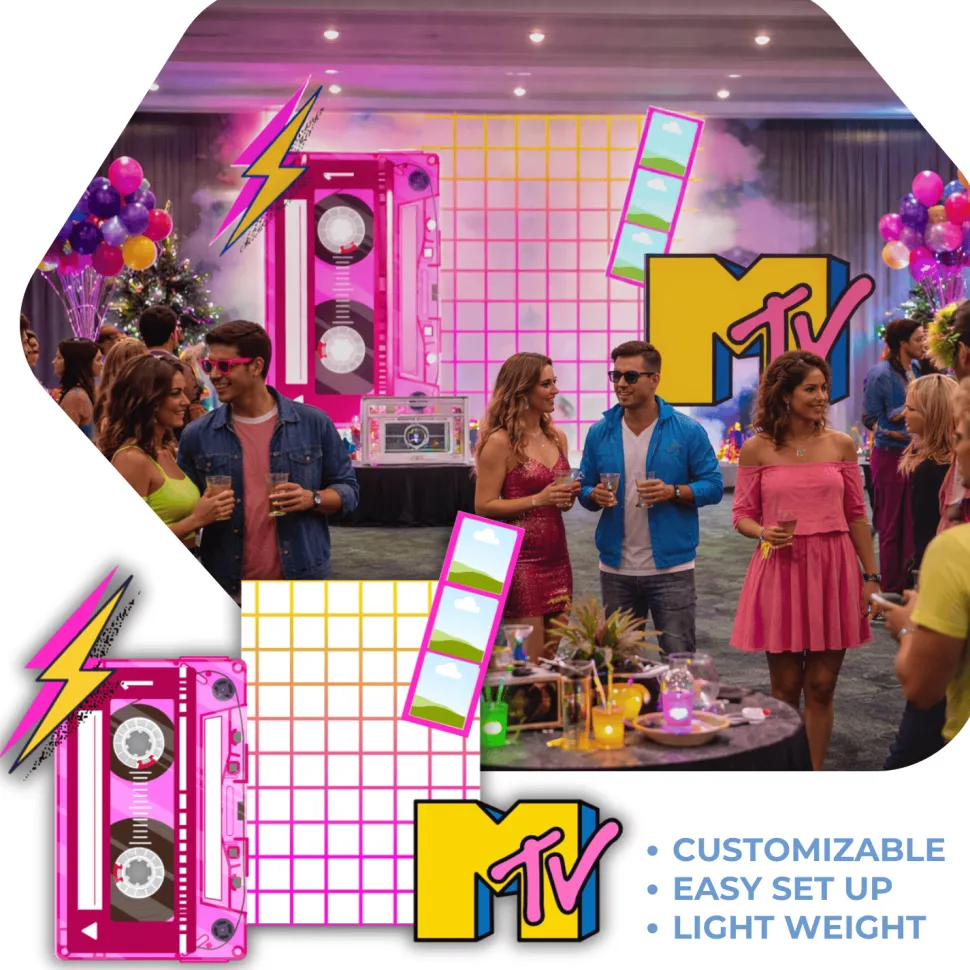 Retro Rewind Foam Core Backdrop Kit by PopScene™