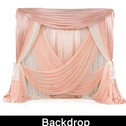 Romantic Theme Pro-Designed Backdrop or 4 Post Canopy Kit - 6-10ft Tall