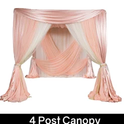 Romantic Theme Pro-Designed Backdrop or 4 Post Canopy Kit - 6ft-14ft Tall