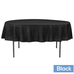 90" Round 200 GSM Polyester Tablecloth - Black