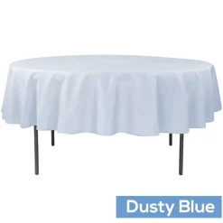 90" Round 200 GSM Polyester Tablecloth - Dusty Blue