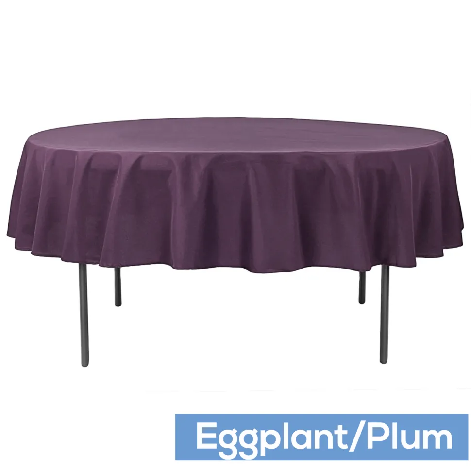90" Round 200 GSM Polyester Tablecloth - Eggplant/Plum