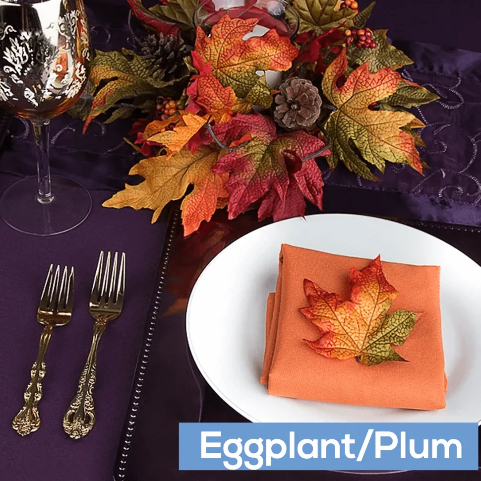 90" Round 200 GSM Polyester Tablecloth - Eggplant/Plum
