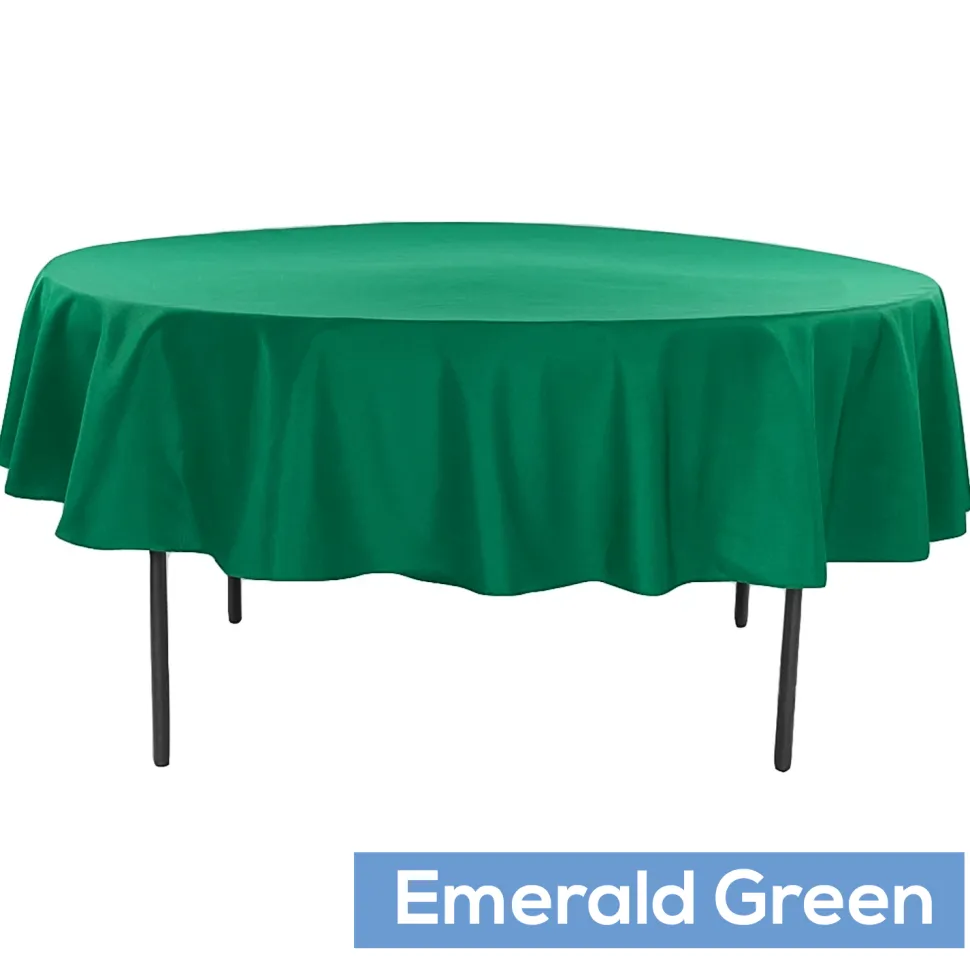 90" Round 200 GSM Polyester Tablecloth - Emerald Green