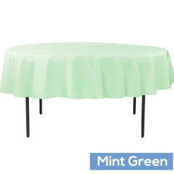 90" Round 200 GSM Polyester Tablecloth - Mint Green