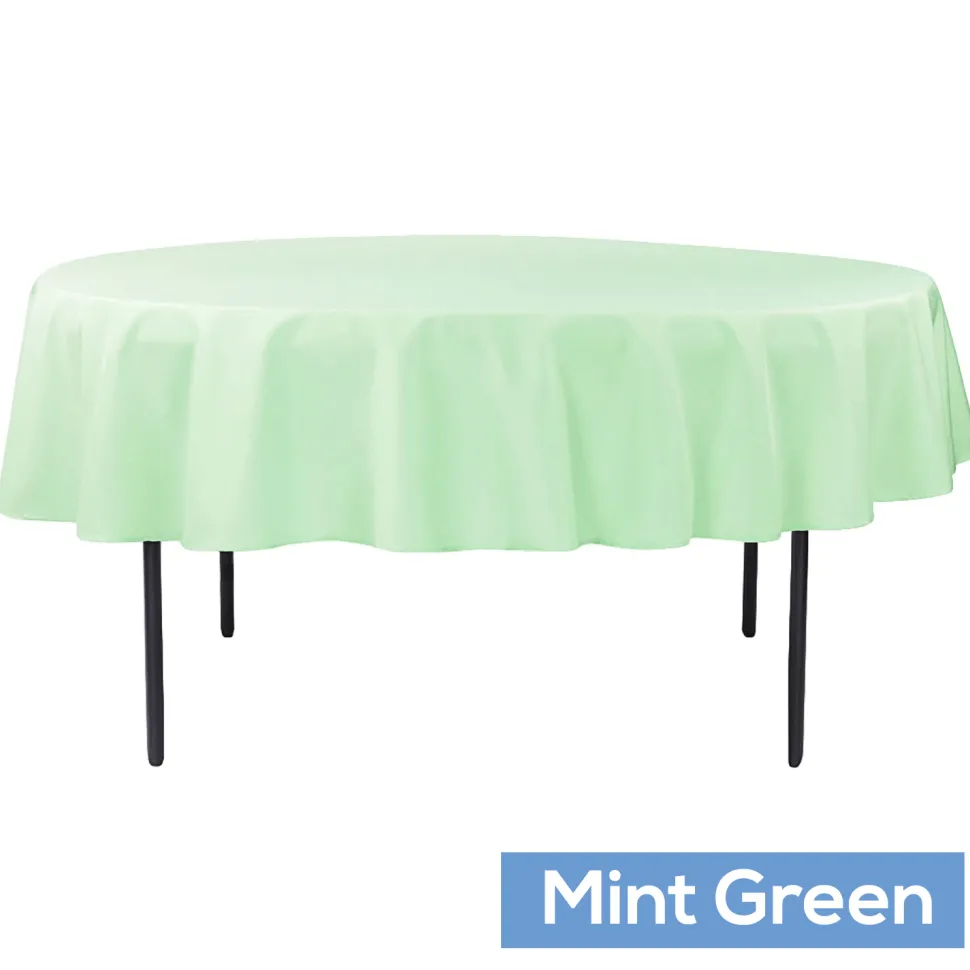 90" Round 200 GSM Polyester Tablecloth - Mint Green
