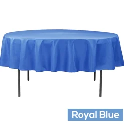 90" Round 200 GSM Polyester Tablecloth - Royal Blue