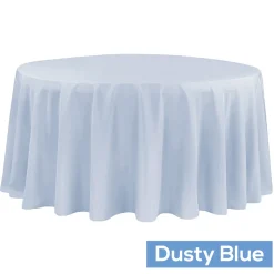 108" Round 200 GSM Polyester Tablecloth - Dusty Blue